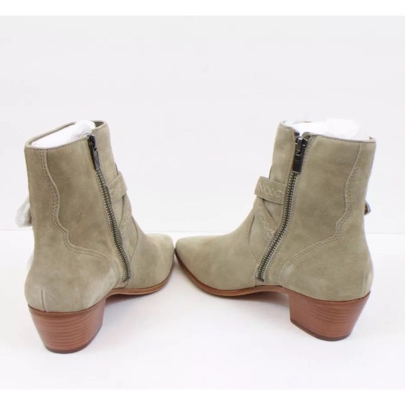 Frye Ellen Suede Buckle Short Boots - Picture 6 of 8